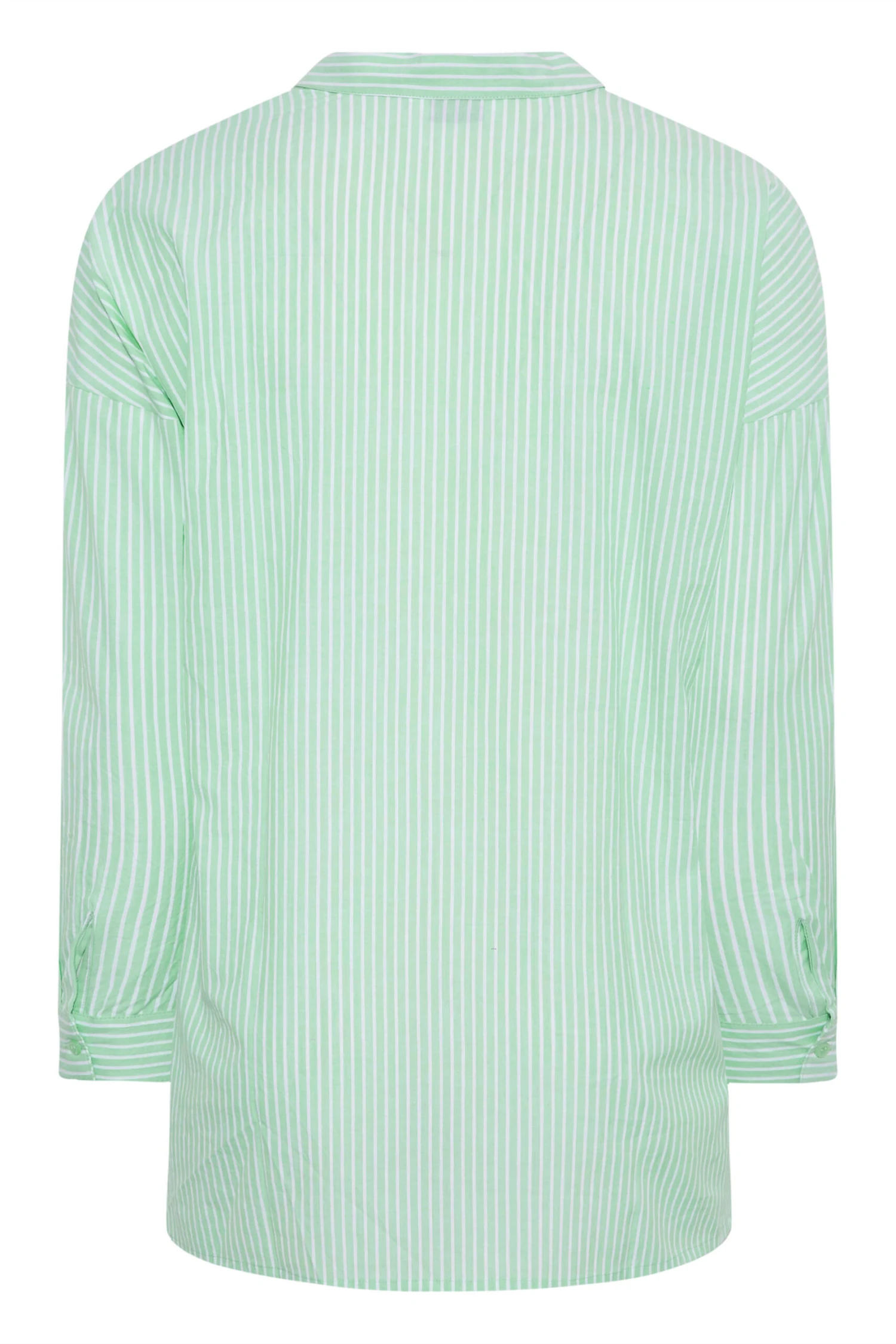 YOURS FOR GOOD Curve Sage Green Stripe Oversized Shirt 6 YOURS FOR GOOD Curve Sage Green Stripe Oversized Shirt - Image 6