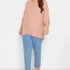 YOURS Curve Blush Pink Tab Sleeve Blouse