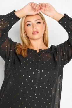 Curve Black & Gold Diamond Print Balloon Sleeve Shirt -Outlet Stylo Wise Store 0378b3c0 c8f9 4e 174168 D scaled