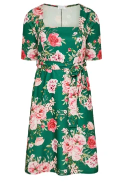 YOURS LONDON Curve Green Floral Square Neck Dress 11 YOURS LONDON Curve Green Floral Square Neck Dress -Outlet Stylo Wise Store 04930644 2663 49 161733 X scaled