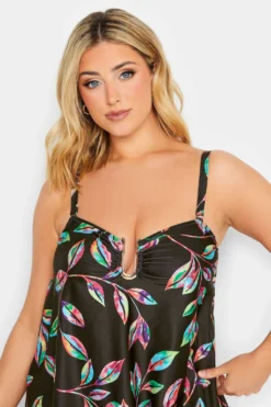 YOURS Curve Black Tropical Print Tankini Top -Outlet Stylo Wise Store 049f2846 84af 4a 150312 E scaled