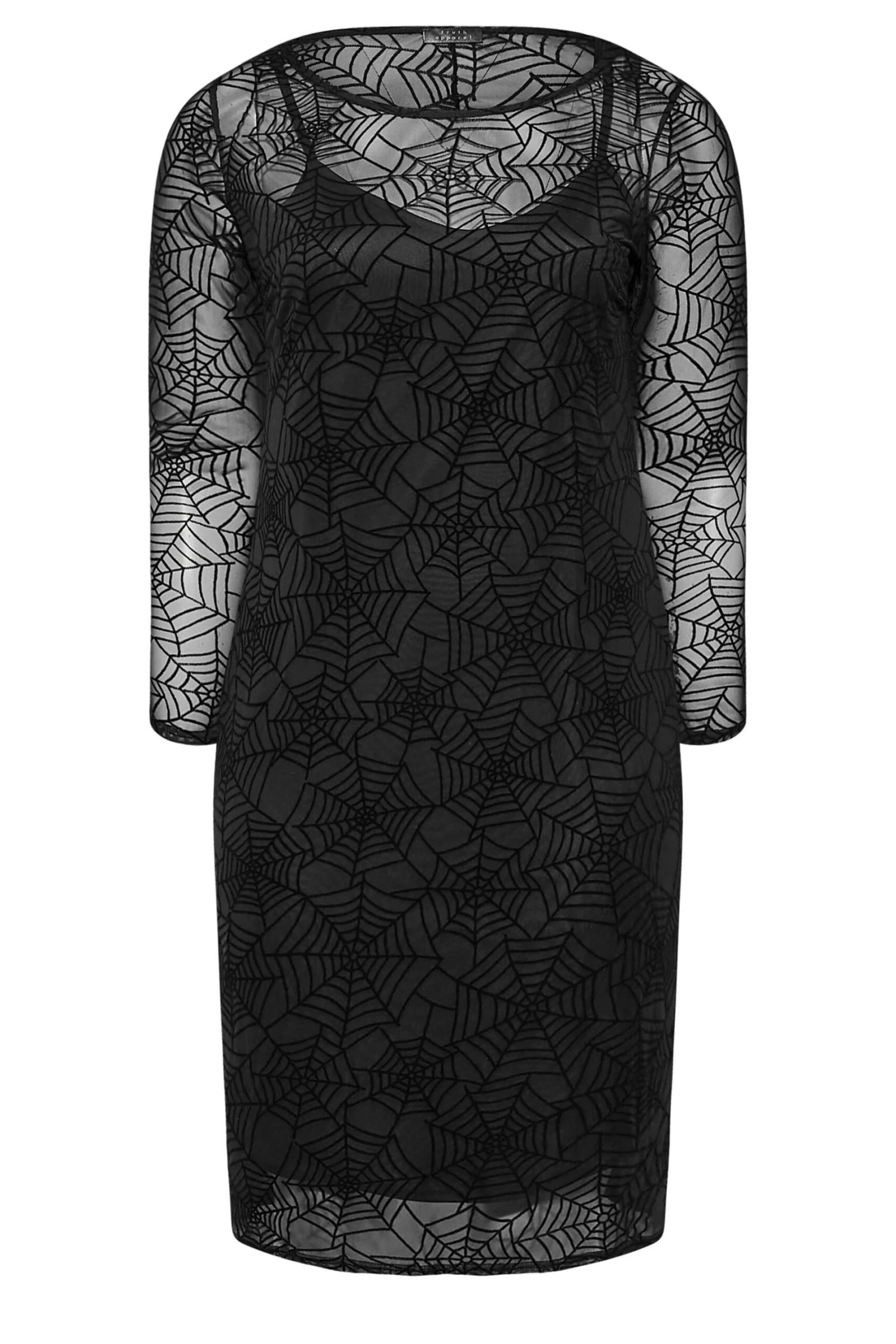 YOURS LONDON Curve Black Flocked Mesh Bodycon Dress 5 YOURS LONDON Curve Black Flocked Mesh Bodycon Dress - Image 5