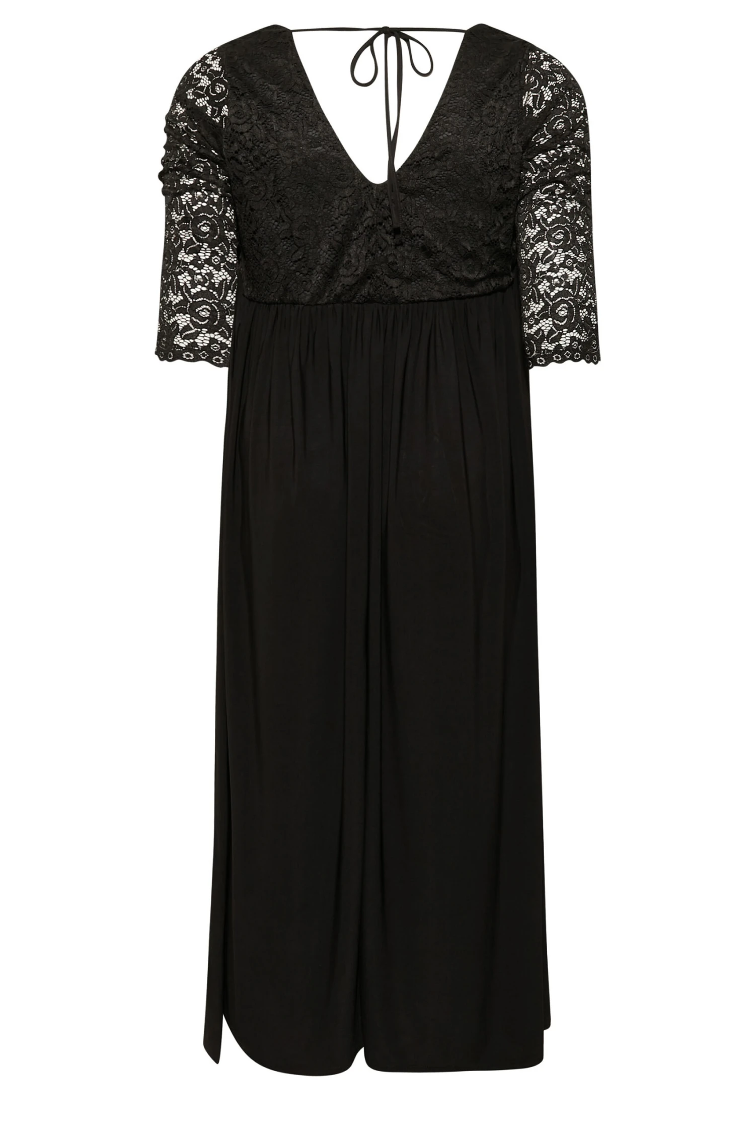 YOURS LONDON Curve Black Lace Wrap Maxi Dress 6 YOURS LONDON Curve Black Lace Wrap Maxi Dress - Image 6