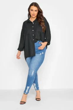 LIMITED COLLECTION Curve Black Utility Pocket Shirt