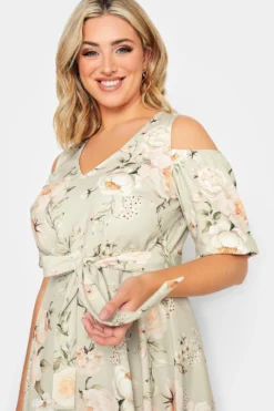 YOURS LONDON Curve Sage Green Floral Cold Shoulder Skater Dress 8 YOURS LONDON Curve Sage Green Floral Cold Shoulder Skater Dress -Outlet Stylo Wise Store 072c4594 53a8 4f 162149 D scaled
