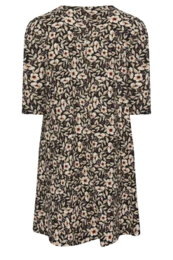 YOURS Curve Black Floral Print Drape Pocket Mini Dress -Outlet Stylo Wise Store 08041288 af6f 4d 301907 Y scaled