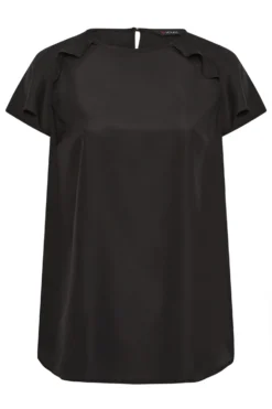 YOURS Curve Black Frill Short Sleeve Blouse 10 YOURS Curve Black Frill Short Sleeve Blouse -Outlet Stylo Wise Store 0808a7fc 2613 4d 174272 X scaled