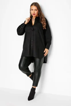 LIMITED COLLECTION Curve Black Oversized Boyfriend Shirt
