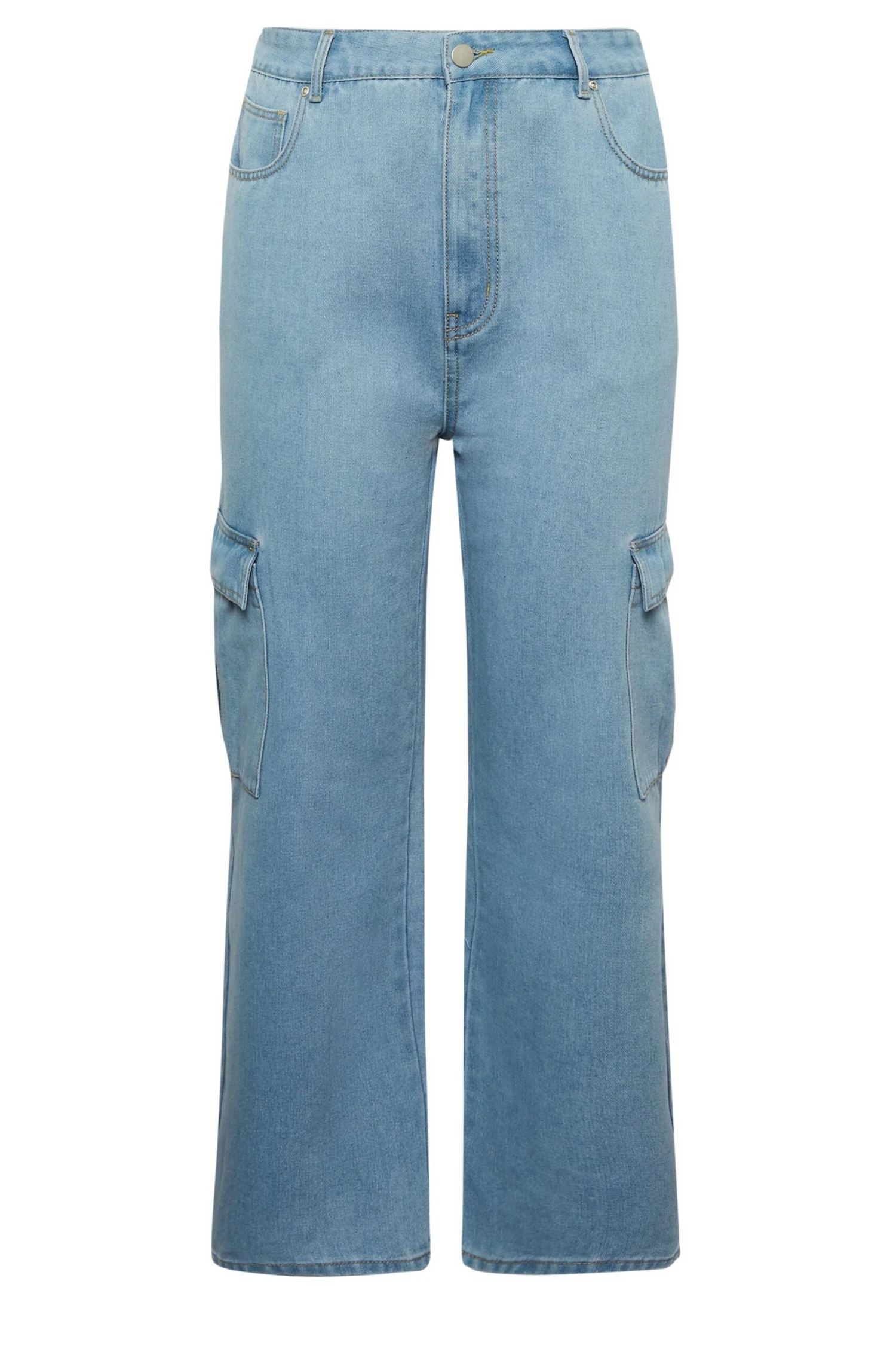 YOURS Curve Blue Cargo Jeans 5 YOURS Curve Blue Cargo Jeans - Image 5