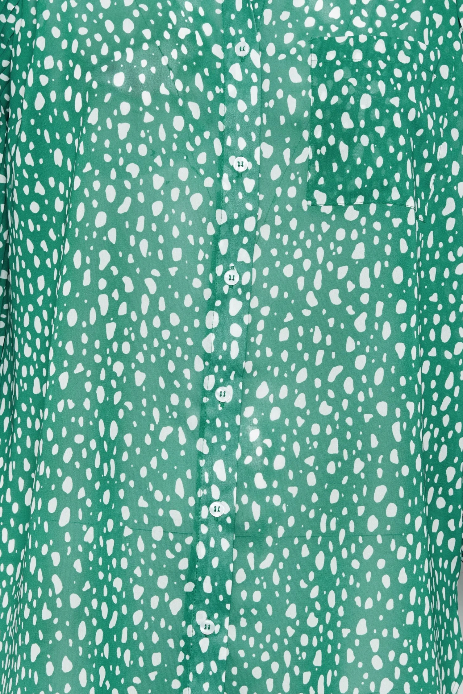 YOURS LONDON Curve Green Dalmatian Pleat Sleeve Shirt 4 YOURS LONDON Curve Green Dalmatian Pleat Sleeve Shirt - Image 4