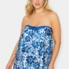YOURS Curve Blue Floral Print Tankini Top