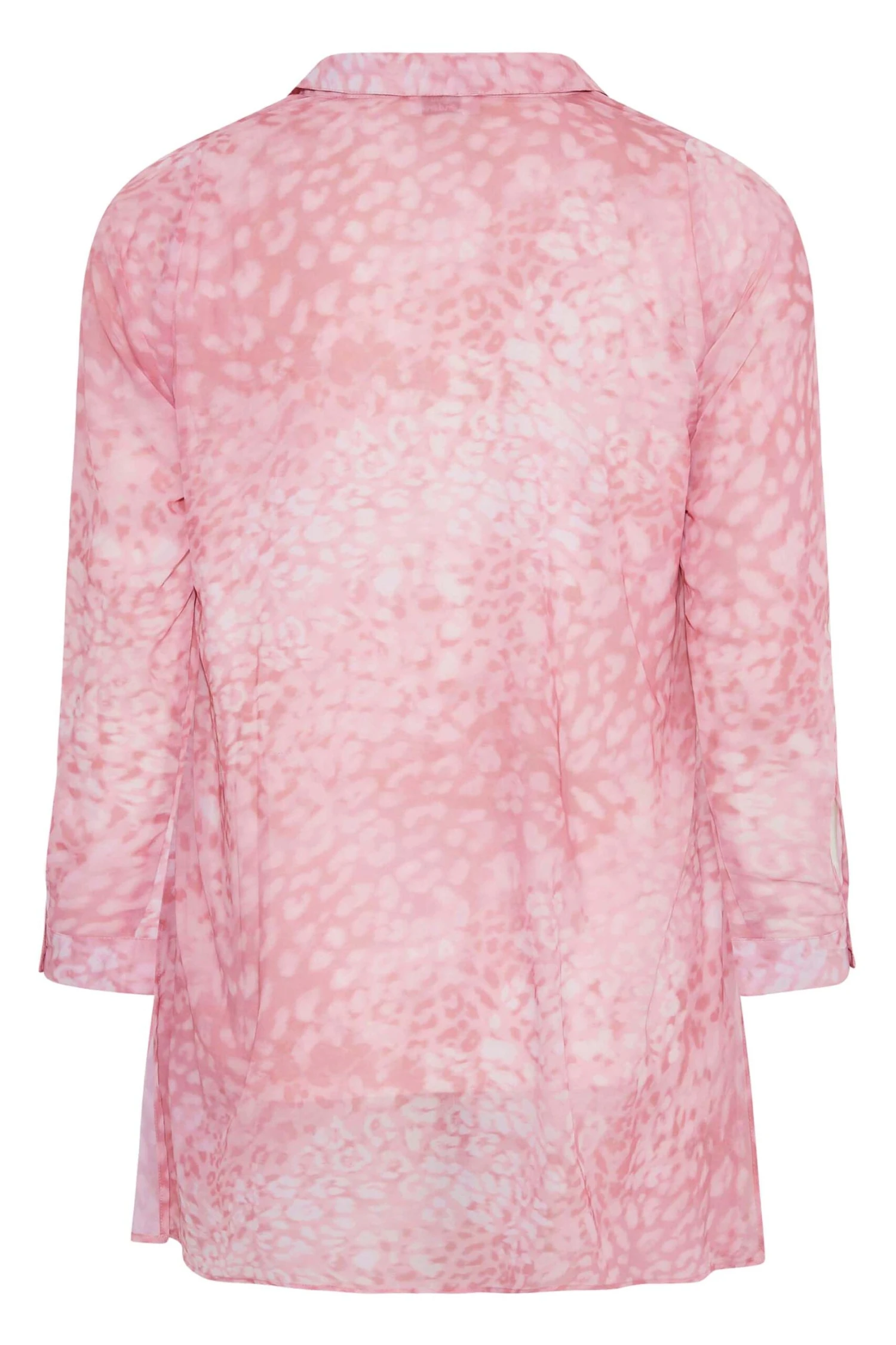 YOURS LONDON Curve Pink Leopard Print Chiffon Shirt 6 YOURS LONDON Curve Pink Leopard Print Chiffon Shirt - Image 6