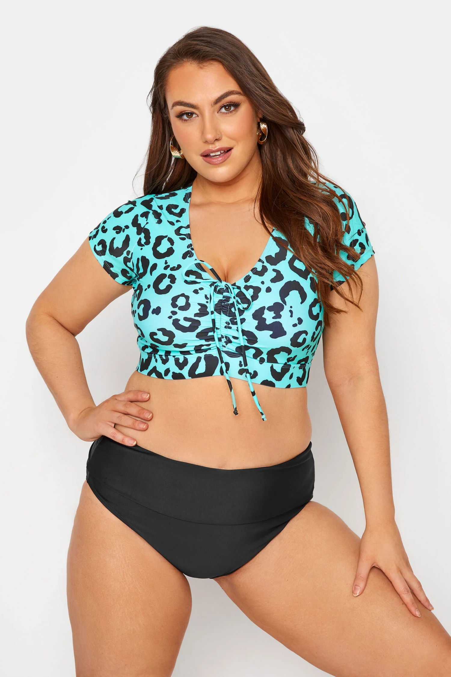 YOURS Curve Black Fold Over Tummy Control Bikini Brief 4 YOURS Curve Black Fold Over Tummy Control Bikini Brief - Image 4