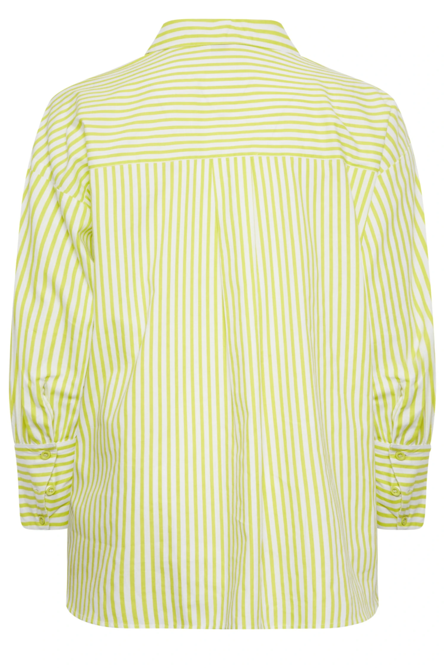 YOURS Curve Lime Green Stripe Poplin Oversized Shirt 6 YOURS Curve Lime Green Stripe Poplin Oversized Shirt - Image 6