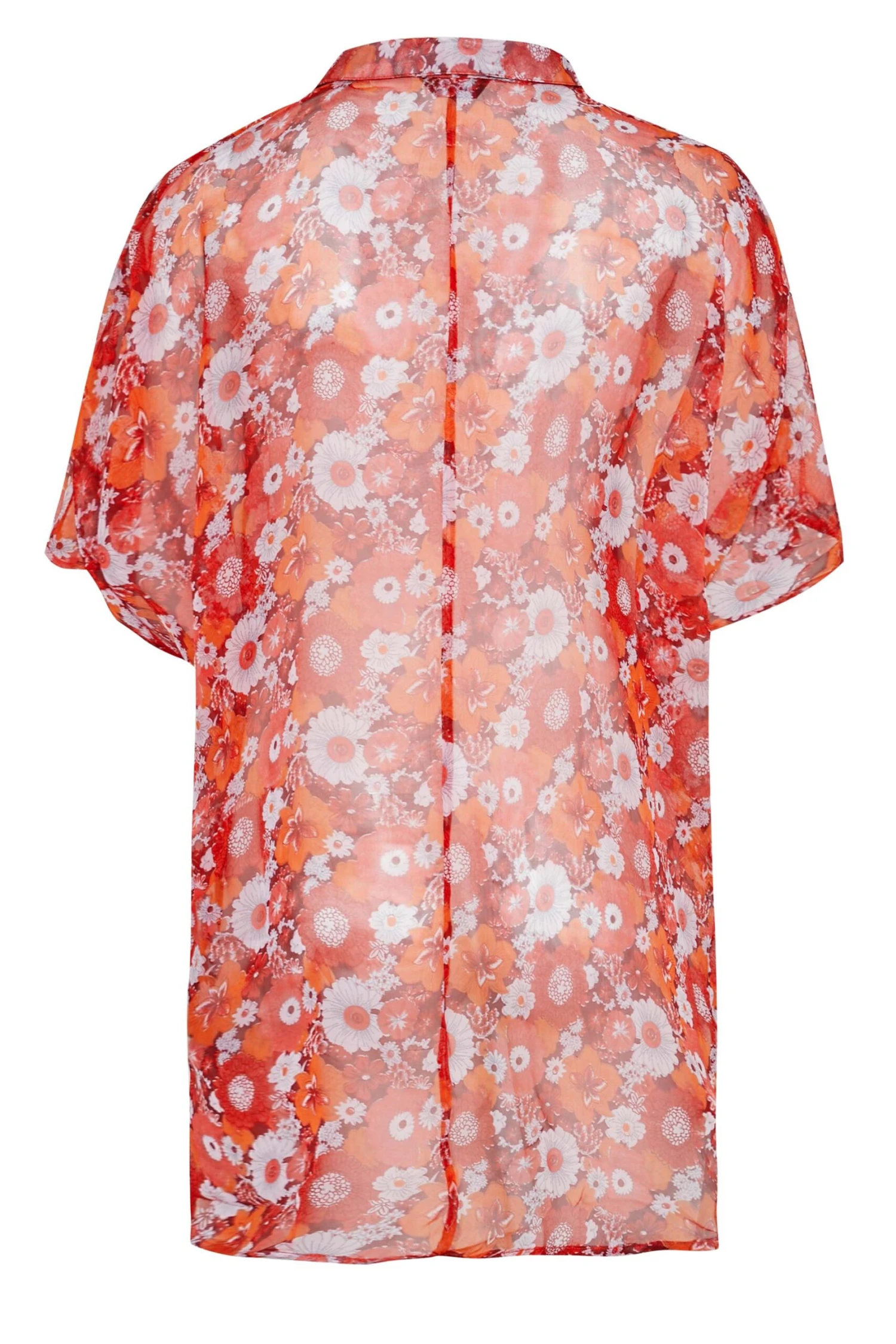 YOURS Curve Red Floral Batwing Blouse 5 YOURS Curve Red Floral Batwing Blouse - Image 5