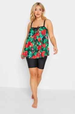 YOURS Curve Black Rainforest Print A-Line Tankini Top -Outlet Stylo Wise Store 0f629167 585c 40 150314 F scaled
