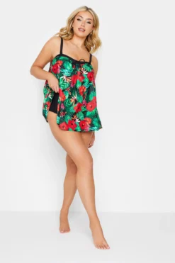 YOURS Curve Black Rainforest Print A-Line Tankini Top -Outlet Stylo Wise Store 0ff76402 d60b 41 150314 B1 scaled