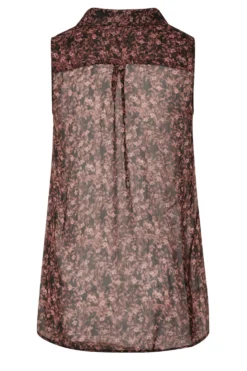 YOURS Curve Black & Red Floral Print Sleeveless Frill Swing Blouse -Outlet Stylo Wise Store 102263eb 1c4b 4c 173887 Y scaled