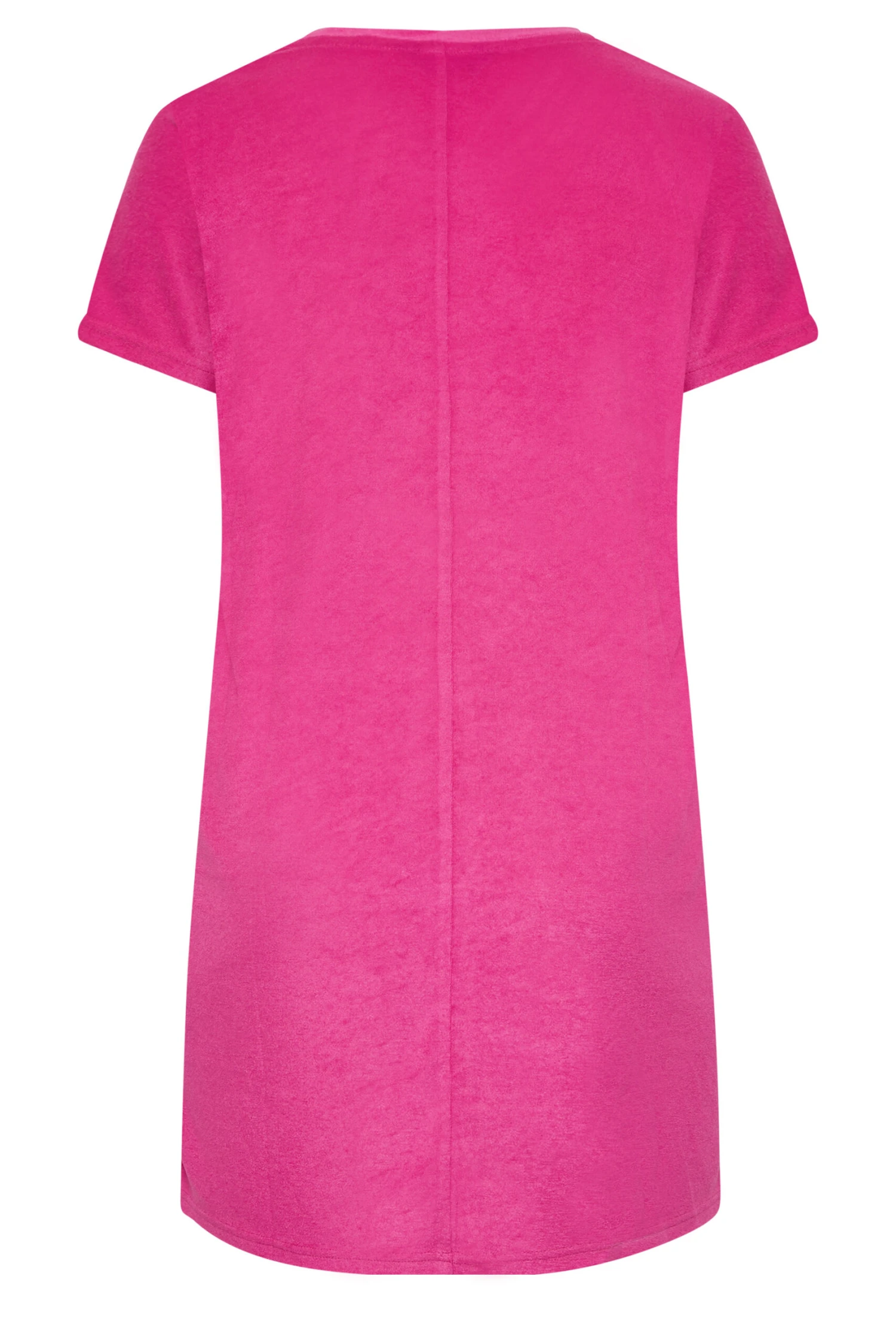 YOURS Curve Pink Towelling T-Shirt Dress 6 YOURS Curve Pink Towelling T-Shirt Dress - Image 6