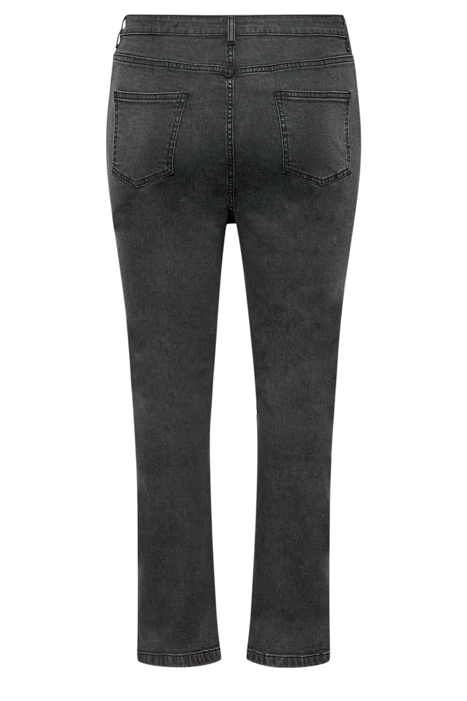 YOURS Curve Black Side Split Stretch Straight Leg Jeans 6 YOURS Curve Black Side Split Stretch Straight Leg Jeans - Image 6