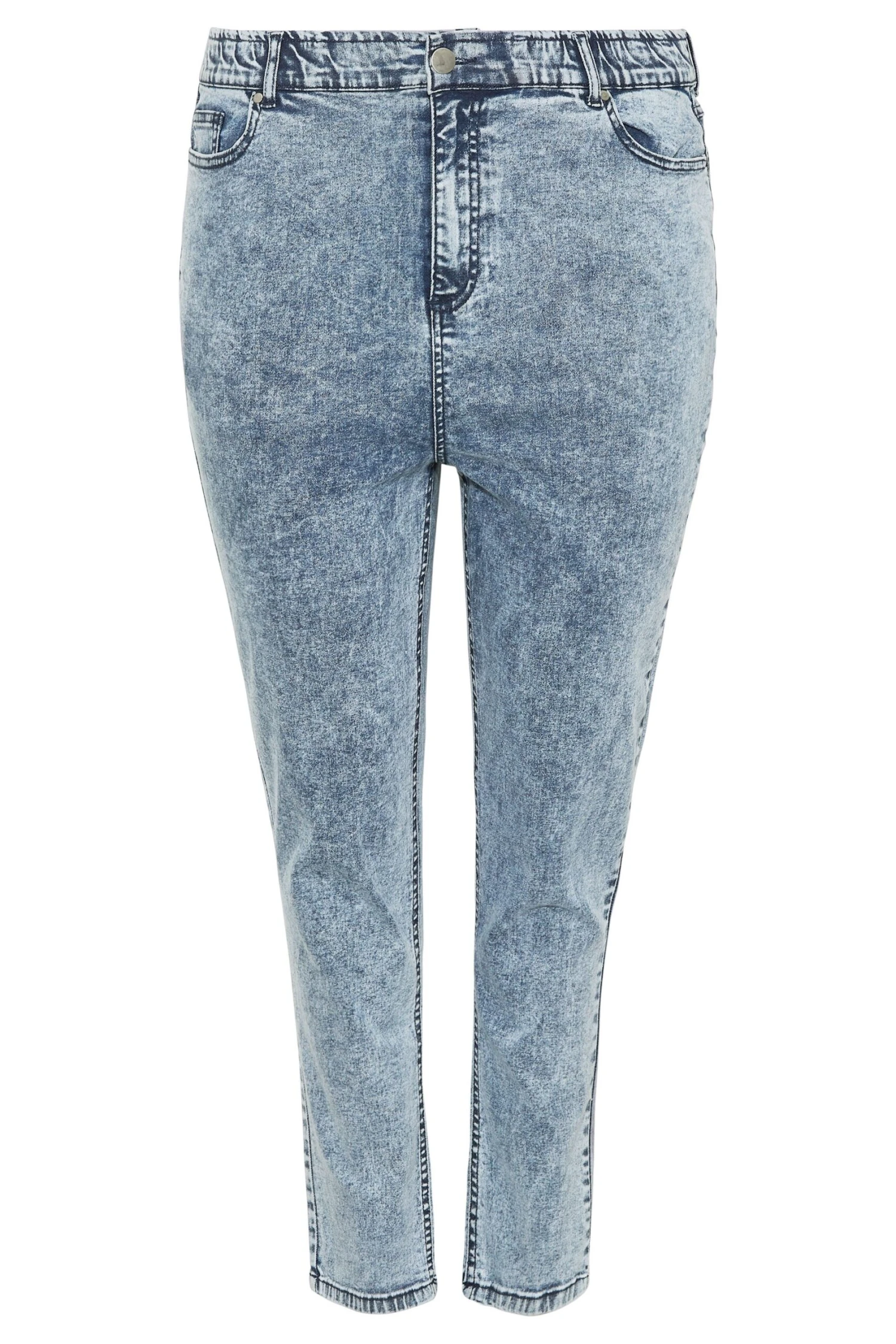 YOURS Curve Bleach Blue Stretch Elasticated Waist MOM Jeans 2 YOURS Curve Bleach Blue Stretch Elasticated Waist MOM Jeans - Image 2