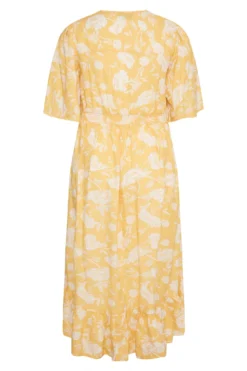 YOURS Curve Yellow Floral Print High Low Midi Dress -Outlet Stylo Wise Store 12200421 1eb5 40 137120 Y scaled