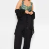 YOURS Curve Black Wide Leg Beach Trousers
