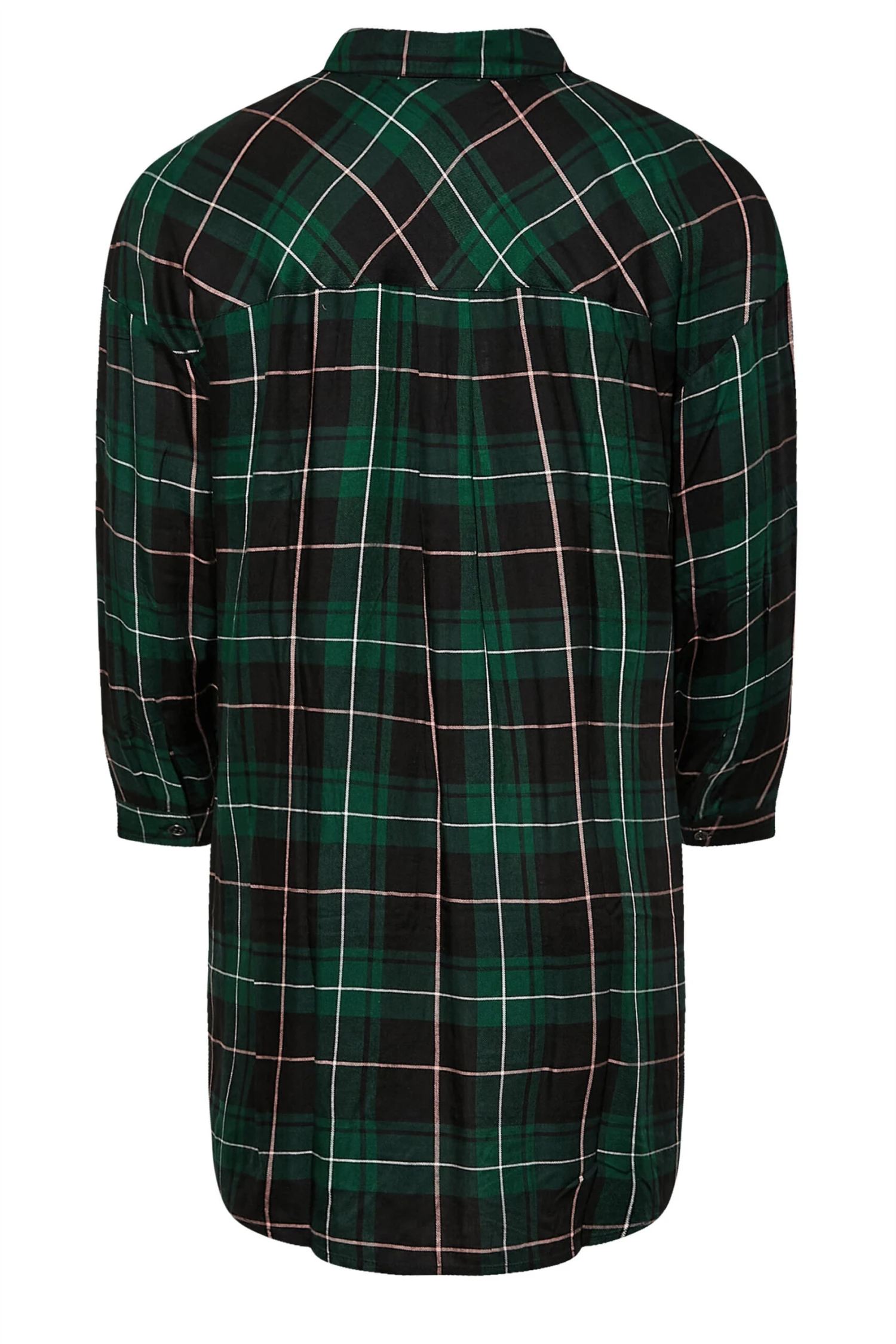 YOURS Curve Green Checked Button Through Shirt 6 YOURS Curve Green Checked Button Through Shirt - Image 6