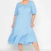 LIMITED COLLECTION Curve Blue Ditsy Midaxi Dress