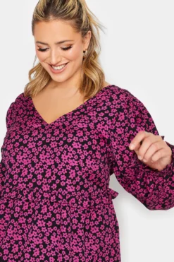 LIMITED COLLECTION Curve Pink Floral V-Neck Blouse 8 LIMITED COLLECTION Curve Pink Floral V-Neck Blouse -Outlet Stylo Wise Store 145098ef ed61 44 215106 D scaled