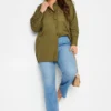 LIMITED COLLECTION Curve Khaki Green Oversized Boyfriend Shirt