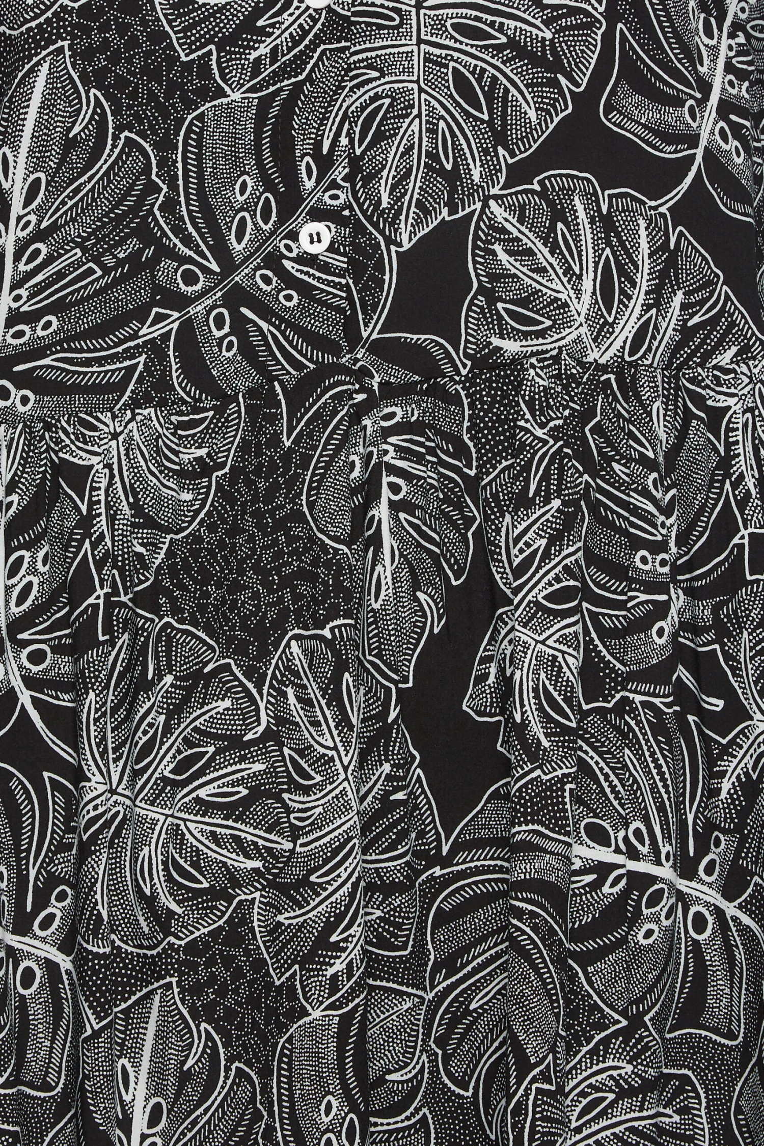 YOURS Curve Black Leaf Print Shirt Dress 4 YOURS Curve Black Leaf Print Shirt Dress - Image 4