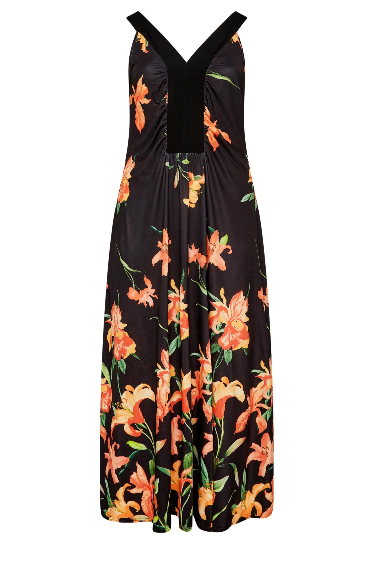 YOURS LONDON Curve Black Floral Maxi Dress 5 YOURS LONDON Curve Black Floral Maxi Dress - Image 5