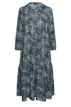 YOURS Curve Navy Blue Leaf Print Tiered Shirt Dress 10 YOURS Curve Navy Blue Leaf Print Tiered Shirt Dress -Outlet Stylo Wise Store 1795af44 9332 41 301168 X scaled