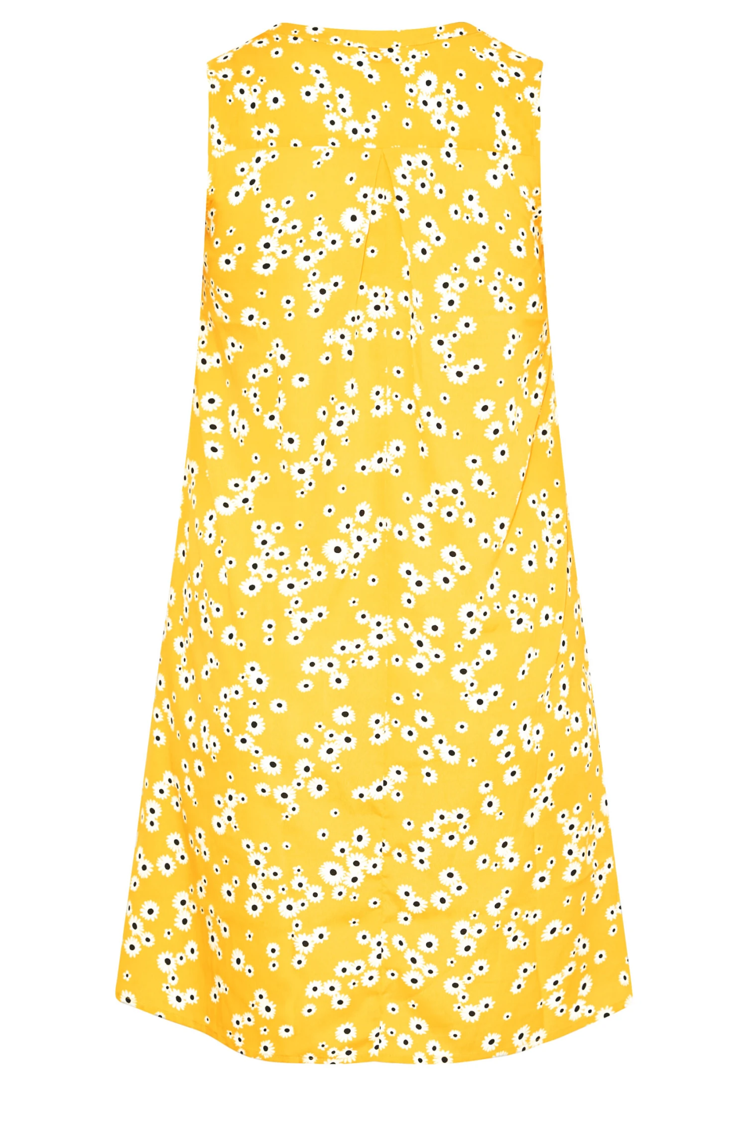 YOURS Curve Yellow Daisy Print Sleeveless Shirt Dress 6 YOURS Curve Yellow Daisy Print Sleeveless Shirt Dress - Image 6