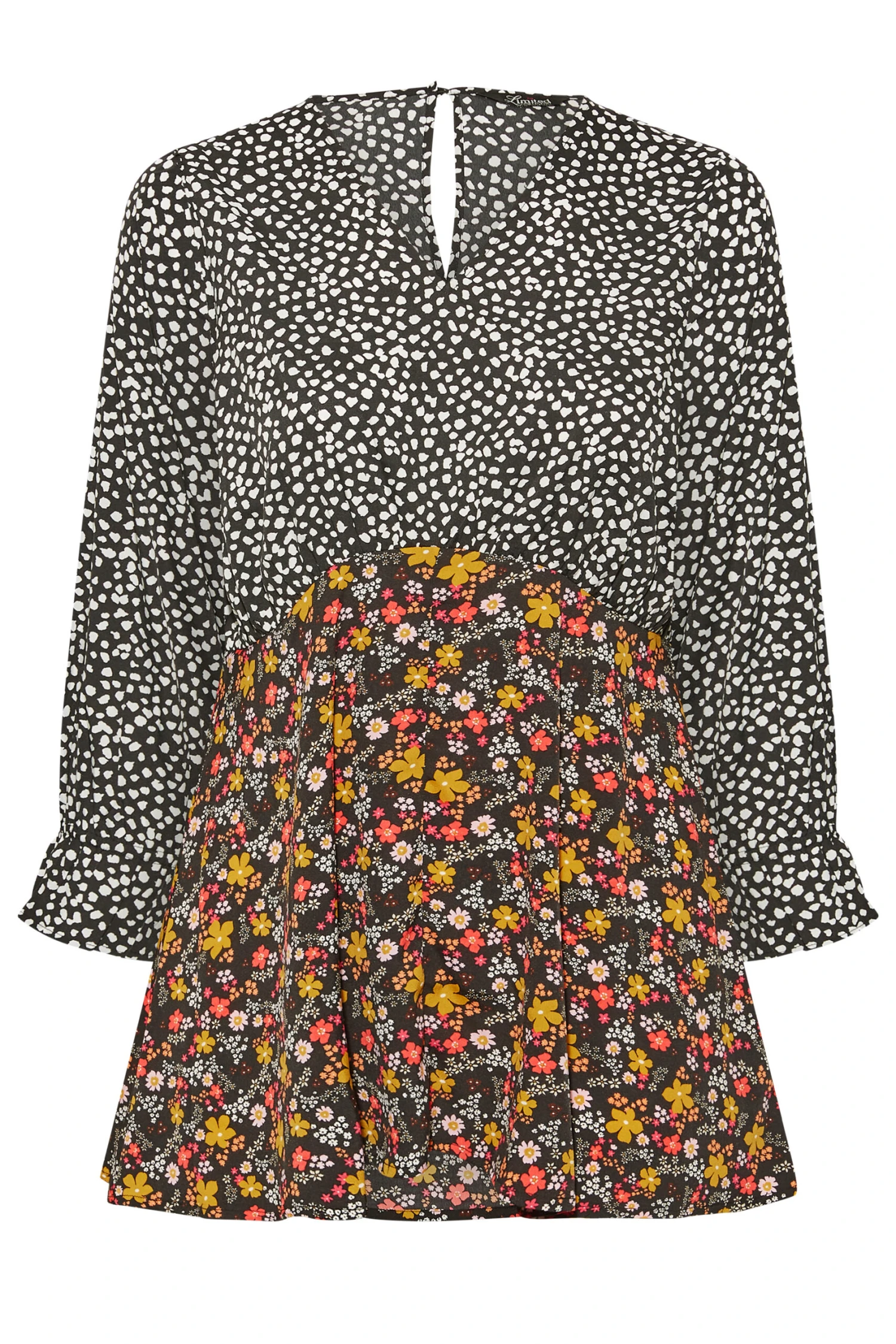LIMITED COLLECTION Curve Black Dalmatian Floral Print Blouse 5 LIMITED COLLECTION Curve Black Dalmatian Floral Print Blouse - Image 5