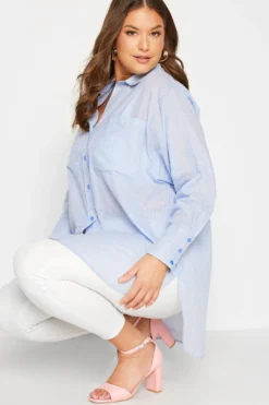 YOURS Curve Light Blue Pocket Oversized Shirt -Outlet Stylo Wise Store 18961533 6689 4b 174046 E scaled