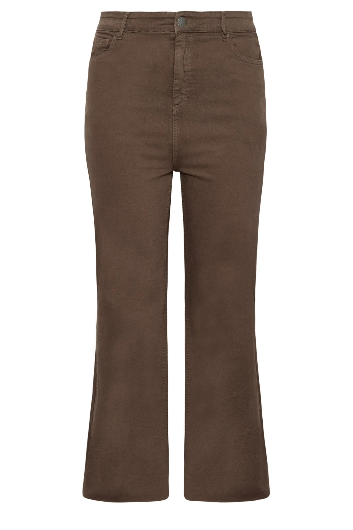 YOURS Curve Brown Stretch Wide Leg Jeans 3 YOURS Curve Brown Stretch Wide Leg Jeans - Image 3
