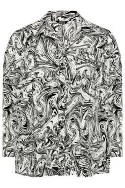 LIMITED COLLECTION Curve White & Black Marble Print Shirt 10 LIMITED COLLECTION Curve White & Black Marble Print Shirt -Outlet Stylo Wise Store 193821bb b29b 45 215165 X scaled