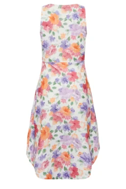 YOURS PETITE Curve White Floral Dipped Hem Midi Dress -Outlet Stylo Wise Store 1a22c048 6b44 45 174554 Y scaled
