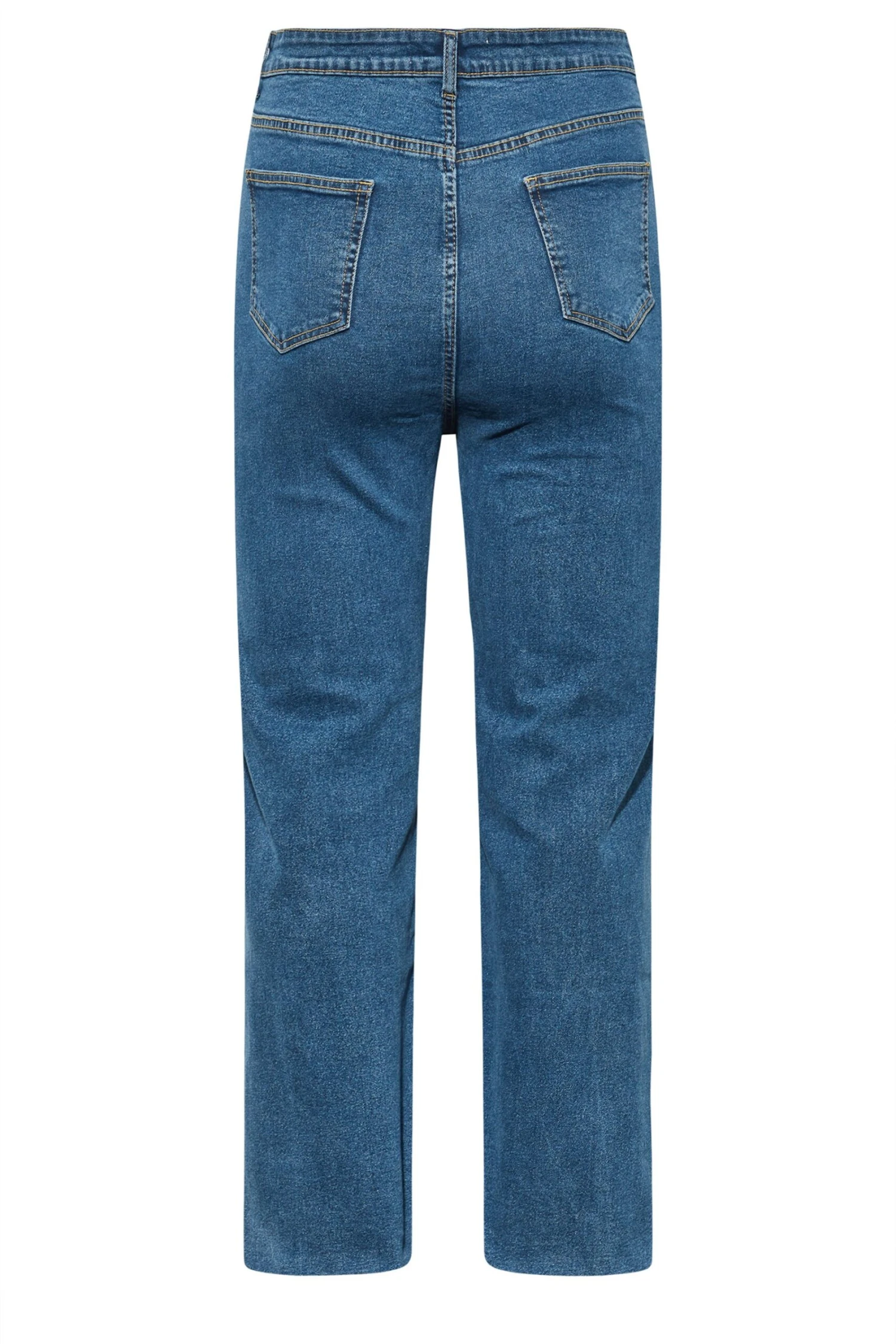 YOURS Curve Mid Blue Ripped Stretch Wide Leg Jeans 5 YOURS Curve Mid Blue Ripped Stretch Wide Leg Jeans - Image 5