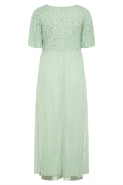 LUXE Curve Sage Green Sequin Hand Embellished Maxi Dress 11 LUXE Curve Sage Green Sequin Hand Embellished Maxi Dress -Outlet Stylo Wise Store 1b021d1b 7ff3 49 161155 BK scaled