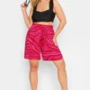 YOURS Curve Pink Animal Print Tassel Beach Shorts