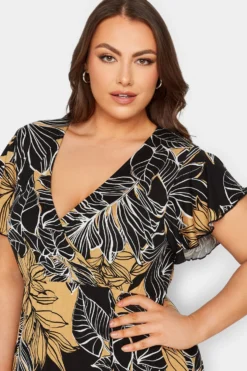 YOURS Curve Black & Yellow Floral Print Frill Sleeve Wrap Maxi Dress 8 YOURS Curve Black & Yellow Floral Print Frill Sleeve Wrap Maxi Dress -Outlet Stylo Wise Store 1e55e2b8 d9cd 44 301905 D scaled