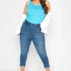 YOURS Curve Dark Blue Stretch Cropped JENNY Jeggings