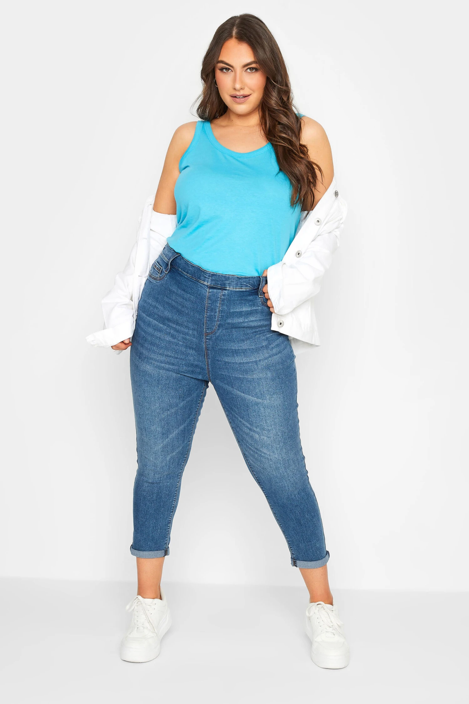 YOURS Curve Dark Blue Stretch Cropped JENNY Jeggings 1 YOURS Curve Dark Blue Stretch Cropped JENNY Jeggings