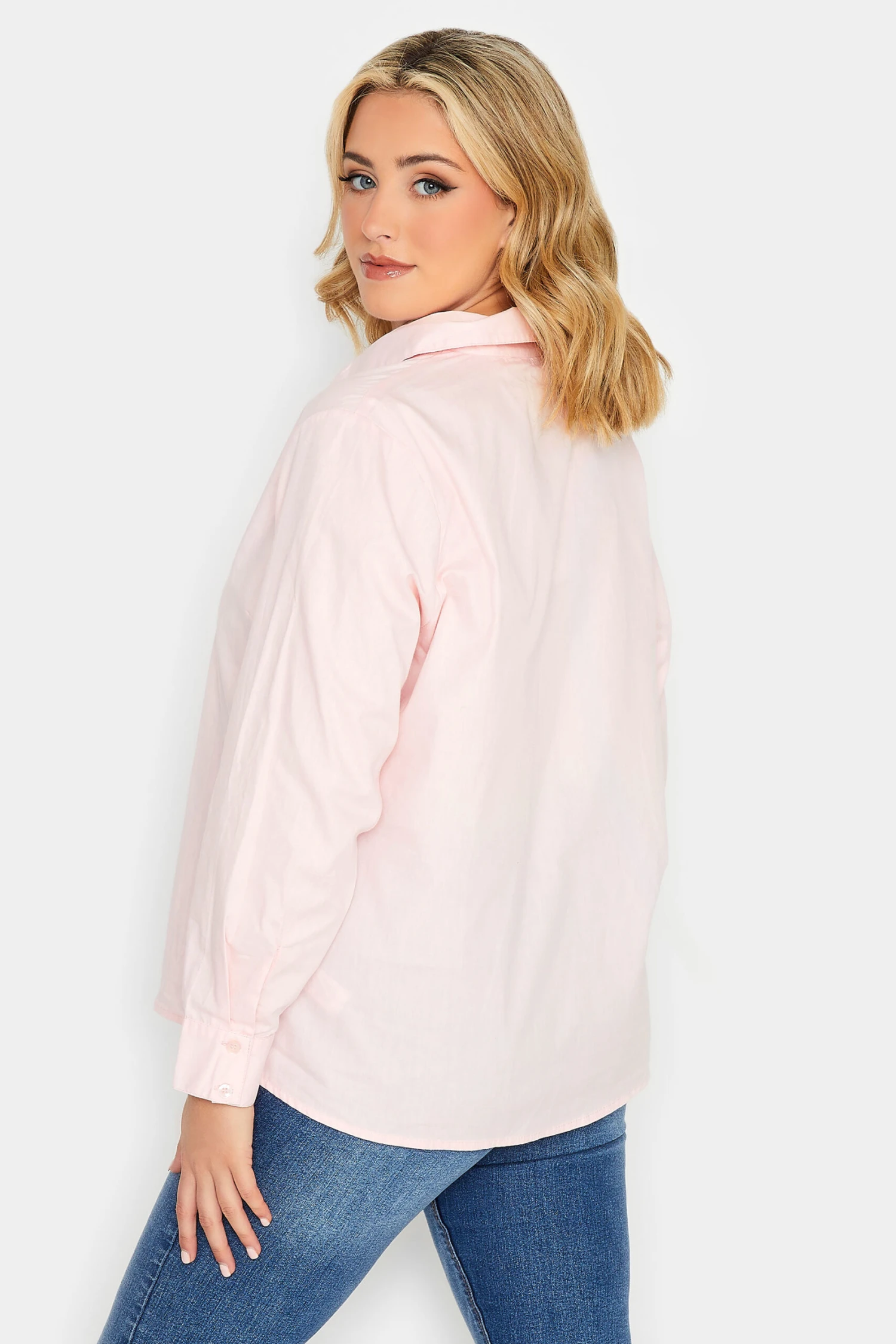 YOURS PETITE Curve Pink Fitted Cotton Shirt 2 YOURS PETITE Curve Pink Fitted Cotton Shirt - Image 2