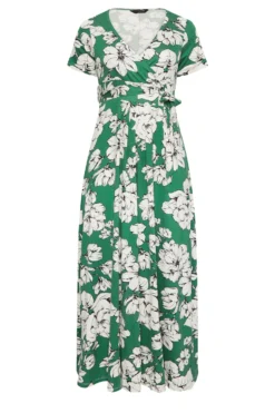YOURS Curve Green Floral Wrap Dress -Outlet Stylo Wise Store 1f0da9b7 7a2d 4b 301600 X scaled