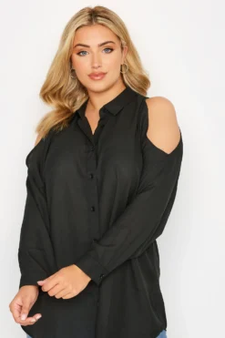YOURS Curve Black Cold Shoulder Shirt -Outlet Stylo Wise Store 2079d02f ca11 46 131630 D scaled