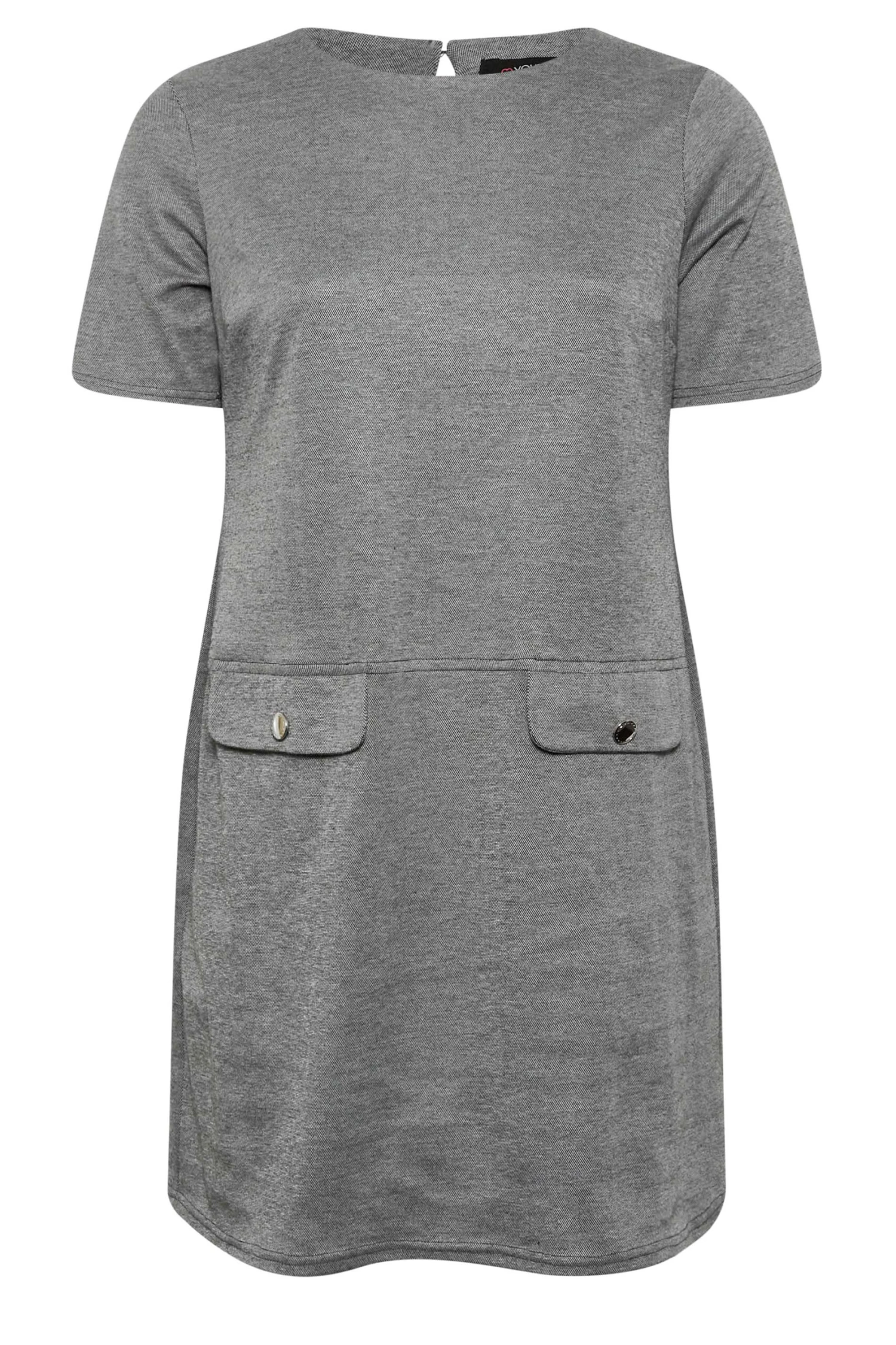 YOURS Curve Grey Knitted Pocket Dress 5 YOURS Curve Grey Knitted Pocket Dress - Image 5